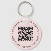 QR Code | Modern Business Blush Pink Round キーホルダー (正面)