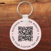 QR Code | Modern Business Blush Pink Round キーホルダー (正面)