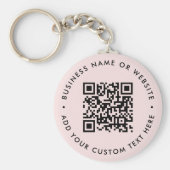 QR Code | Modern Business Blush Pink Round キーホルダー (正面)