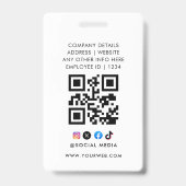 QR Code | Modern  Business Logo Event Badge バッジ (裏面)