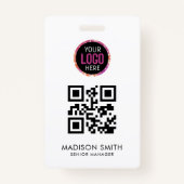 QR Code | Modern  Business Logo Event Badge バッジ (正面)