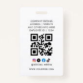 QR Code | Modern  Business Logo Event Badge バッジ (裏面)