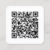 QR Code Modern Hot Pink & White Handwritten Script スクエア名刺 (裏面)