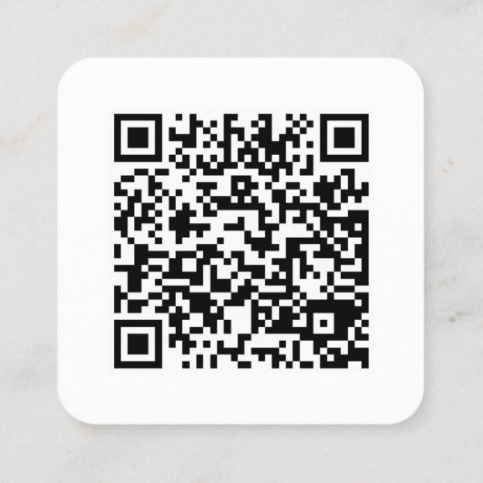 QR Code Modern Hot Pink & White Handwritten Script スクエア名刺 (裏面)