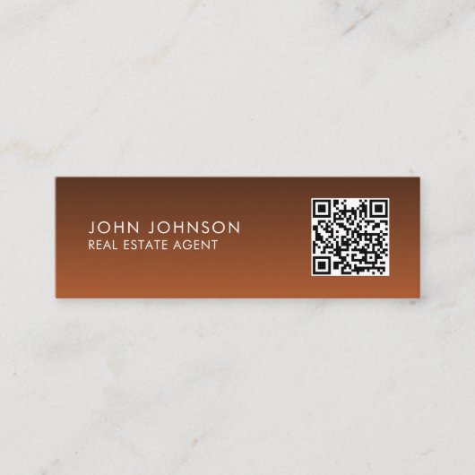 QR Code Modern Mini Business Card スキニー名刺 (正面)