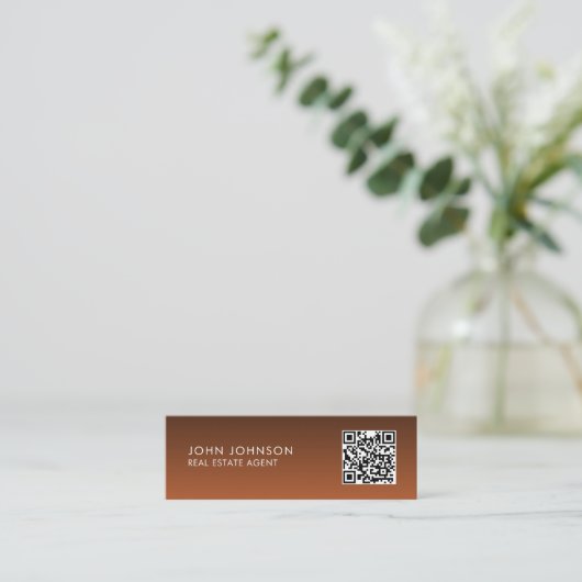 QR Code Modern Mini Business Card スキニー名刺 (スタンド正面)