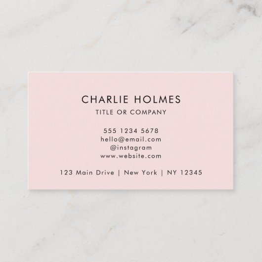QR Code | Modern Minimalist Blush Pink 名刺 (裏面)