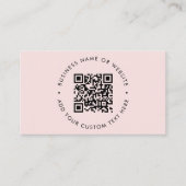 QR Code | Modern Minimalist Blush Pink 名刺 (正面)