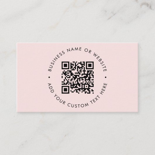 QR Code | Modern Minimalist Blush Pink 名刺 (正面)