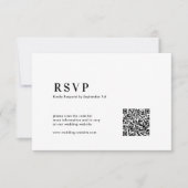  QR Code Modern Minimalist Bold Typography Wedding 出欠カード (正面)