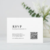  QR Code Modern Minimalist Bold Typography Wedding 出欠カード (スタンド正面)