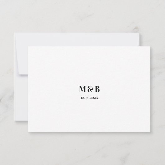  QR Code Modern Minimalist Bold Typography Wedding 出欠カード (裏面)
