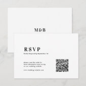  QR Code Modern Minimalist Bold Typography Wedding 出欠カード (正面/裏面)