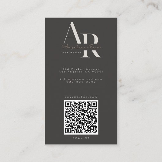 QR Code Modern Minimalist Business Cards 名刺 (裏面)
