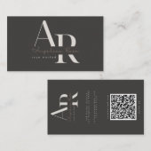 QR Code Modern Minimalist Business Cards 名刺 (正面/裏面)