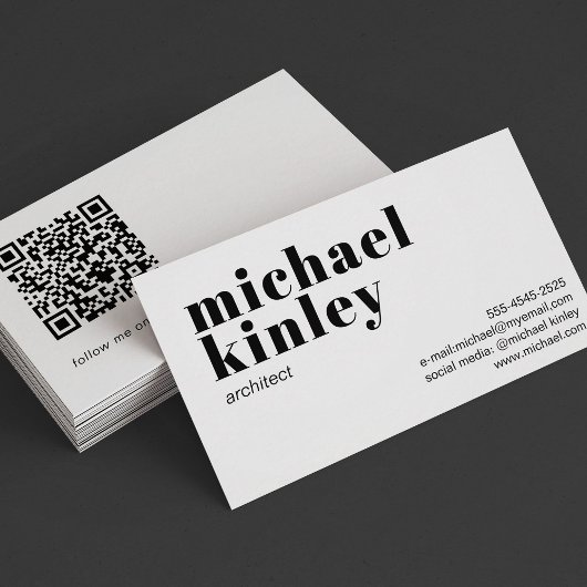 QR code modern minimalist professional freelancer 名刺