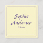 QR Code Modern Minimalist Professional Purple スクエア名刺 (正面)