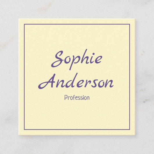 QR Code Modern Minimalist Professional Purple スクエア名刺 (正面)