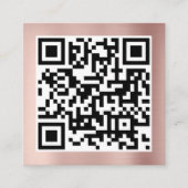 QR Code Modern Minimalist Rose Gold Business コーリングカード (正面)