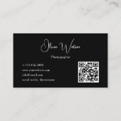 QR Code Modern Minimalist Script Photographer 名刺 (裏面)