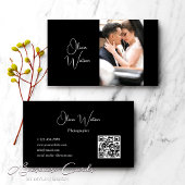 QR Code Modern Minimalist Script Photographer 名刺