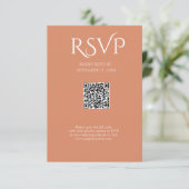 QR Code Modern Minimalistic Bright Copper Wedding 出欠カード (スタンド正面)