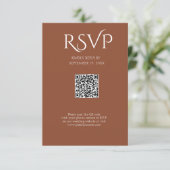 QR Code Modern Minimalistic Deep Copper Wedding 出欠カード (スタンド正面)