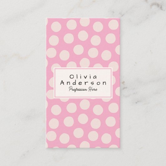 QR Code Modern Pink Quirky Unique Girly Trendy 名刺 (正面)