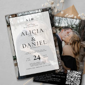 QR code modern simple typography 2 photo wedding 招待状