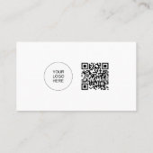 QR Code Modern Upload Your Logo Professional 名刺 (裏面)