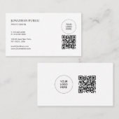 QR Code Modern Upload Your Logo Professional 名刺 (正面/裏面)