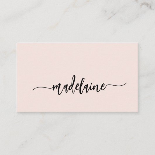 QR Code Monogram Black Pink Elegant  Business Card 名刺 (正面)