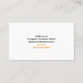 QR Code Networking Modern Black Orange White 名刺 (裏面)