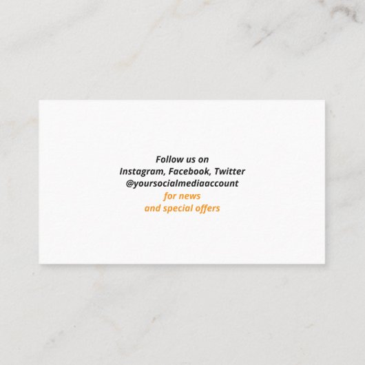 QR Code Networking Modern Black Orange White 名刺 (裏面)