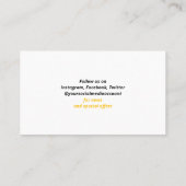 QR Code Networking Modern Black Yellow White 名刺 (裏面)