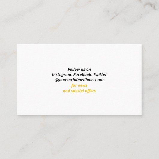 QR Code Networking Modern Black Yellow White 名刺 (裏面)