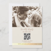 QR Code Neutral Wildflower Photo Wedding 招待状 (裏面)