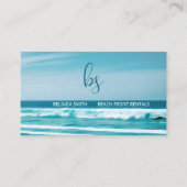 QR Code Ocean Wave Initials 名刺 (正面)