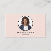 QR CODE or Logo Professional Headshot Photo Pink 名刺 (正面)