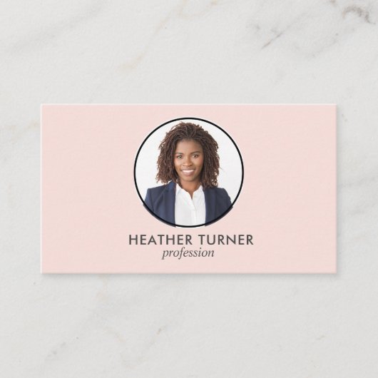 QR CODE or Logo Professional Headshot Photo Pink 名刺 (正面)