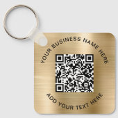 QR Code or Logo Promotional Gold キーホルダー (正面)