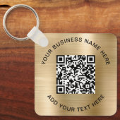QR Code or Logo Promotional Gold キーホルダー (正面)