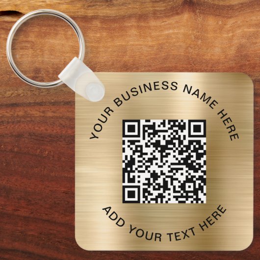 QR Code or Logo Promotional Gold キーホルダー (正面)