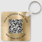 QR Code or Logo Promotional Gold キーホルダー (裏面)