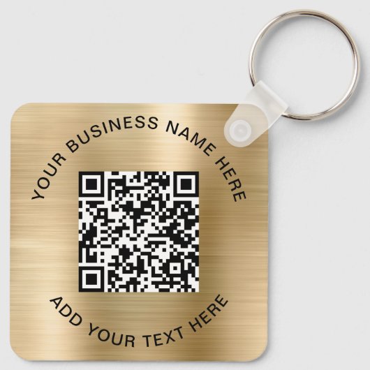 QR Code or Logo Promotional Gold キーホルダー (裏面)