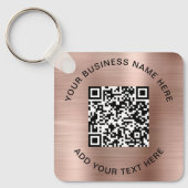 QR Code or Logo Promotional Rose Gold キーホルダー (正面)