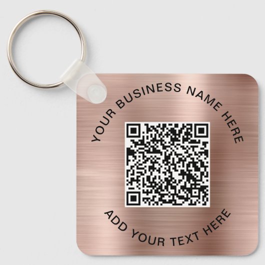 QR Code or Logo Promotional Rose Gold キーホルダー (正面)