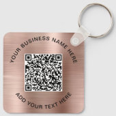 QR Code or Logo Promotional Rose Gold キーホルダー (裏面)