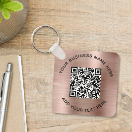 QR Code or Logo Promotional Rose Gold キーホルダー