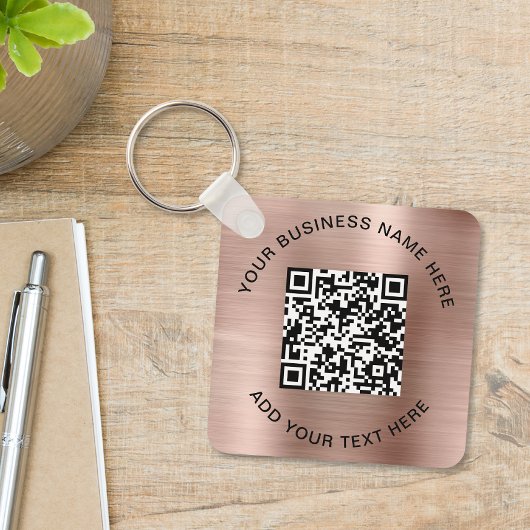 QR Code or Logo Promotional Rose Gold キーホルダー
